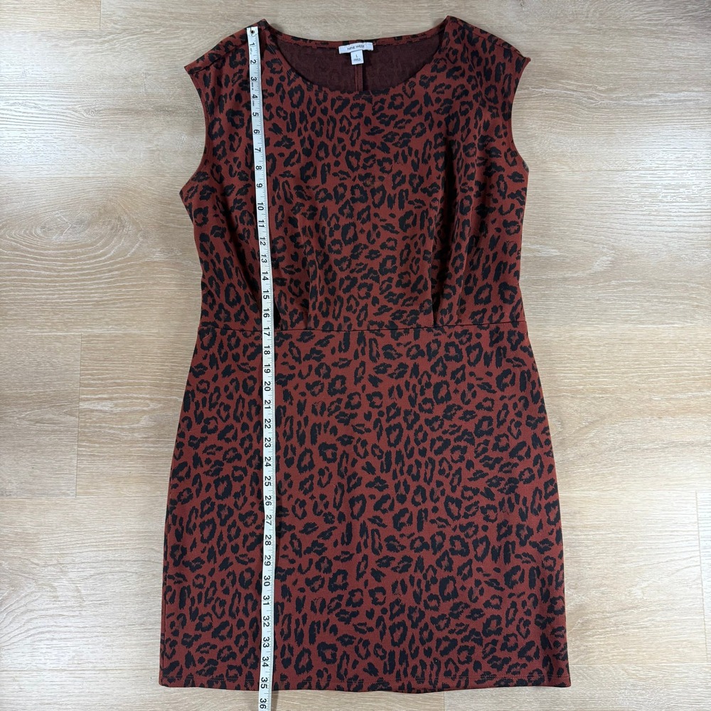 Nine West‎ Leopard Print Sleeveless Dress Brown Black Casual Mobwife Size L - Picture 7 of 8